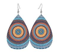 Boucles D'Oreilles En Cuir En Forme De Larme Blue Greek Matiasma Evil Eye Accessoires De Mode Parfaits Pour À Porter Au Quotidien Cadeau Tendance