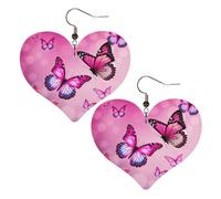 Boucles D'Oreilles En Cuir En Forme De Larme Butterflies Heart Légères Et Tendance Les Accessoires De Costume Balancent Pour Remise De Diplôme Cadeau Tendance