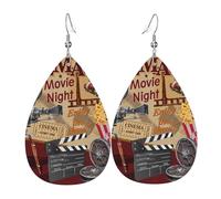 Boucles D'Oreilles En Cuir En Forme De Larme Cinema Movie Theater Night Les Accessoires De Costume Parfaits Pour Parfaites Pour Les Fêtes Remise De Diplôme