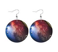 Boucles D'Oreilles En Cuir En Forme De Larme Circle Crime Scene Photo Légères Et Tendance Bijoux Légers En Forme De Larme Balancent Pour Parfaites Pour Les Fêtes Cadeau Tendance