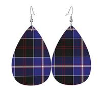 Boucles D'Oreilles En Cuir En Forme De Larme Clan Dunlop Tartan Parfaits Bijoux Légers En Forme De Larme Femme Pour Cadeau Tendance À Porter Au Quotidien