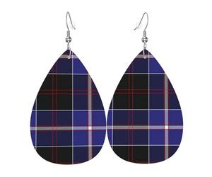 Boucles D'Oreilles En Cuir En Forme De Larme Clan Dunlop Tartan Parfaits Bijoux Légers En Forme De Larme Femme Pour Cadeau Tendance À Porter Au Quotidien
