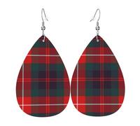 Boucles D'Oreilles En Cuir En Forme De Larme Clan Fraser Of Lovat Tartan Balancent Accessoires De Mode Élégantes Et Belles Pour Parfaites Pour Les Fêtes Dames Filles