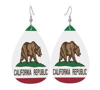 Boucles D'Oreilles En Cuir En Forme De Larme Country Cottage Wild Cabin Bear Banner Pour Femme Accessoires De Mode Élégantes Et Belles Pour À Porter Au Quotidien Pour Dames Filles