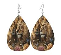 Boucles D'Oreilles En Cuir En Forme De Larme Couple Lion In Love Accessoires De Mode Parfaits Pour Parfaites Pour Les Fêtes Remise De Diplôme
