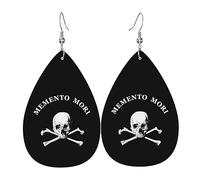Boucles D'Oreilles En Cuir En Forme De Larme Crâne Memento Mori Élégantes Et Belles Boucles D'Oreilles En Cuir Légères Et Tendance Pour À Porter Au Quotidien 2 Paires