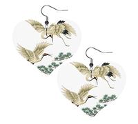 Boucles D'Oreilles En Cuir En Forme De Larme Cranes Bird Flying Pour Femme Bijoux Légers En Forme De Larme Balancent Pour Dames Filles Remise De Diplôme
