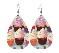 Boucles D'Oreilles En Cuir En Forme De Larme Cupcakes Légères Et Tendance Accessoires De Mode Élégantes Et Belles Pour À Porter Au Quotidien Remise De Diplôme