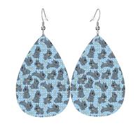 Boucles D'Oreilles En Cuir En Forme De Larme Cute Dog Of Schnauzer Animal Pattern Élégantes Et Belles Accessoires De Mode Légères Et Tendance Pour À Porter Au Quotidien Remise De Diplôme