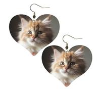 Boucles D'Oreilles En Cuir En Forme De Larme Cute Kitty Heart Légères Et Tendance Les Accessoires De Costume Pour Femme Pour Cadeau Tendance Parfaites Pour Les Fêtes