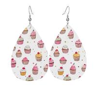 Boucles D'Oreilles En Cuir En Forme De Larme Delicious Cupcakes Pour Femme Bijoux Légers En Forme De Larme Parfaits Pour Remise De Diplôme Cadeau Tendance