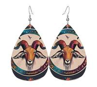 Boucles D'Oreilles En Cuir En Forme De Larme Demon Baphomet Satanic Goat Head Skull Les Accessoires De Costume Légères Et Tendance Pour À Porter Au Quotidien Remise De Diplôme