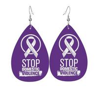 Boucles D'Oreilles En Cuir En Forme De Larme Domestic Violence Awareness Month Élégantes Et Belles Bijoux Légers En Forme De Larme Balancent Pour Parfaites Pour Les Fêtes À Porter Au Quotidien