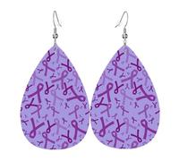 Boucles D'Oreilles En Cuir En Forme De Larme Domestic Violence Awareness Month Élégantes Et Belles Boucles D'Oreilles En Cuir Balancent Pour Cadeau Tendance Parfaites Pour Les Fêtes