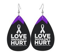 Boucles D'Oreilles En Cuir En Forme De Larme Domestic Violence Awareness Month Parfaits Accessoires De Mode Balancent Pour Parfaites Pour Les Fêtes Remise De Diplôme