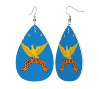 Boucles D'Oreilles En Cuir En Forme De Larme Drapeau De Peleliu Parfaits Les Accessoires De Costume Pour À Porter Au Quotidien Cadeau Tendance
