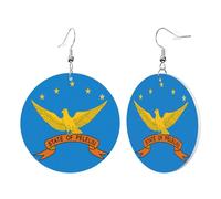 Boucles D'Oreilles En Cuir En Forme De Larme Drapeau De Peleliu Pour Femme Bijoux Légers En Forme De Larme Pour Cadeau Tendance Parfaites Pour Les Fêtes