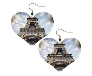 Boucles D'Oreilles En Cuir En Forme De Larme Eiffel Tower French Paris Monument Élégantes Et Belles Les Accessoires De Costume Parfaits Pour Cadeau Tendance Dames Filles