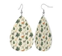 Boucles D'Oreilles En Cuir En Forme De Larme Empreinte D'Arbre À Chèvres Légères Et Tendance Bijoux Légers En Forme De Larme Parfaits Pour Parfaites Pour Les Fêtes 2 Paires