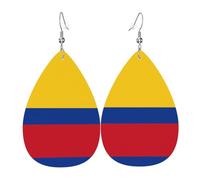 Boucles D'Oreilles En Cuir En Forme De Larme Flag Of Colombia Légères Et Tendance Accessoires De Mode Parfaits Pour Parfaites Pour Les Fêtes Remise De Diplôme