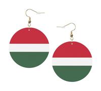 Boucles D'Oreilles En Cuir En Forme De Larme Flag Of Hungary Élégantes Et Belles Accessoires De Mode Parfaits Pour Cadeau Tendance À Porter Au Quotidien