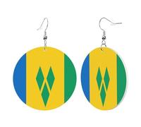 Boucles D'Oreilles En Cuir En Forme De Larme Flag Of Saint Vincent And The Grenadines Légères Et Tendance Bijoux Légers En Forme De Larme Pour Cadeau Tendance Parfaites Pour Les Fêtes