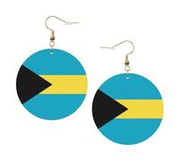 Boucles D'Oreilles En Cuir En Forme De Larme Flag Of The Bahamas Élégantes Et Belles Bijoux Légers En Forme De Larme Parfaits Pour Remise De Diplôme Parfaites Pour Les Fêtes