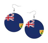 Boucles D'Oreilles En Cuir En Forme De Larme Flag Of The Turks And Caicos Élégantes Et Belles Bijoux Légers En Forme De Larme Légères Et Tendance Pour Cadeau Tendance Parfaites Pour Les Fêtes