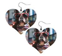 Boucles D'Oreilles En Cuir En Forme De Larme French Bulldog Wearing Sunglasses Parfaits Les Accessoires De Costume Pour Femme Pour Remise De Diplôme Parfaites Pour Les Fêtes
