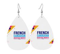Boucles D'Oreilles En Cuir En Forme De Larme French Canadian Heritiage Month Accessoires De Mode Parfaits Pour Parfaites Pour Les Fêtes Pour Dames Filles