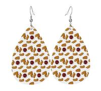Boucles D'Oreilles En Cuir En Forme De Larme Fried Chicken Nuggets Femme Boucles D'Oreilles En Cuir Parfaits Pour Dames Filles À Porter Au Quotidien