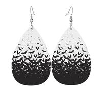 Boucles D'Oreilles En Cuir En Forme De Larme Funny Helloween Doodle Femme Accessoires De Mode Balancent Pour Cadeau Tendance À Porter Au Quotidien