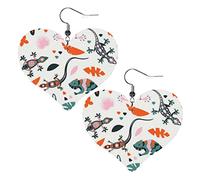 Boucles D'Oreilles En Cuir En Forme De Larme Geckos Dragons Patterns Élégantes Et Belles Bijoux Légers En Forme De Larme Pour Femme Pour Remise De Diplôme À Porter Au Quotidien