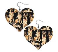 Boucles D'Oreilles En Cuir En Forme De Larme German Shepherd Élégantes Et Belles Les Accessoires De Costume Légères Et Tendance Pour À Porter Au Quotidien Pour Dames Filles