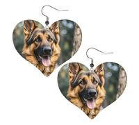 Boucles D'Oreilles En Cuir En Forme De Larme German Shepherd Heart Légères Et Tendance Les Accessoires De Costume Parfaits Pour Cadeau Tendance Remise De Diplôme