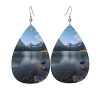 Boucles D'Oreilles En Cuir En Forme De Larme Glacier National Park Parfaits Bijoux Légers En Forme De Larme Balancent Pour Remise De Diplôme Pour Dames Filles