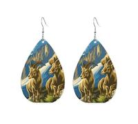 Boucles D'Oreilles En Cuir En Forme De Larme Goat On The Cliff Femme Les Accessoires De Costume Parfaits Pour Cadeau Tendance Dames Filles