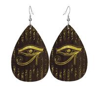 Boucles D'Oreilles En Cuir En Forme De Larme Golden Egyptian Eye Of Horusn Hieroglyphics Les Accessoires De Costume Balancent Pour Parfaites Pour Les Fêtes Pour Dames Filles