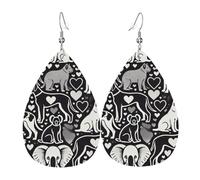Boucles D'Oreilles En Cuir En Forme De Larme Golden Retriever, Bouledogue, Carlin, Koala Pour Femme Les Accessoires De Costume Pour Cadeau Tendance Parfaites Pour Les Fêtes