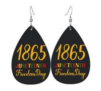 Boucles D'Oreilles En Cuir En Forme De Larme Happy June Teenth Day Freedom 1865 Élégantes Et Belles Les Accessoires De Costume Pour Femme Pour Cadeau Tendance Parfaites Pour Les Fêtes