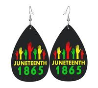 Boucles D'Oreilles En Cuir En Forme De Larme Happy June Teenth Day Freedom 1865 Parfaits Les Accessoires De Costume Balancent Pour Dames Filles Remise De Diplôme