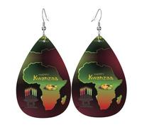 Boucles D'Oreilles En Cuir En Forme De Larme Happy Kwanzaa African Of American Élégantes Et Belles Accessoires De Mode Légères Et Tendance Pour Parfaites Pour Les Fêtes Remise De Diplôme