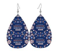 Boucles D'Oreilles En Cuir En Forme De Larme Hispanic Heritage Month Latin American 2026 Les Accessoires De Costume Parfaits Pour Cadeau Tendance Remise De Diplôme