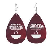 Boucles D'Oreilles En Cuir En Forme De Larme Hunger And Homelessness Awareness Month Les Accessoires De Costume Parfaits Pour Cadeau Tendance Remise De Diplôme