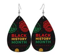 Boucles D'Oreilles En Cuir En Forme De Larme I Am Black History Month Pour Femme Bijoux Légers En Forme De Larme Élégantes Et Belles Pour Remise De Diplôme Parfaites Pour Les Fêtes