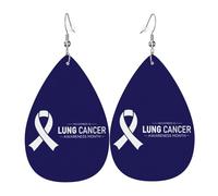 Boucles D'Oreilles En Cuir En Forme De Larme I Wear White Lung Cancers Awareness Month Accessoires De Mode Balancent Pour Parfaites Pour Les Fêtes À Porter Au Quotidien