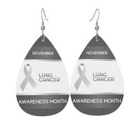 Boucles D'Oreilles En Cuir En Forme De Larme I Wear White Lung Cancers Awareness Month Bijoux Légers En Forme De Larme Pour Femme Pour Remise De Diplôme À Porter Au Quotidien