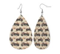 Boucles D'Oreilles En Cuir En Forme De Larme Imprimé Rétro De Moto Rouge Élégantes Et Belles Accessoires De Mode Femme Pour Parfaites Pour Les Fêtes 2 Paires