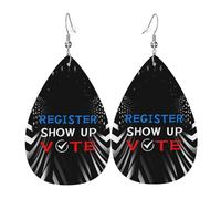 Boucles D'Oreilles En Cuir En Forme De Larme Inscrivez-Vous, Présentez-Vous, Votez Aux Élections De 2024 Élégantes Et Belles Accessoires De Mode Femme Pour Cadeau Tendance 2 Paires