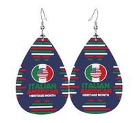 Boucles D'Oreilles En Cuir En Forme De Larme Italian American And Heritage Month Parfaits Les Accessoires De Costume Pour Femme Pour Parfaites Pour Les Fêtes À Porter Au Quotidien